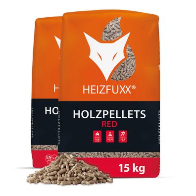 Heizfuxx Holzpellets Red 15kg x 2 Sack 30kg