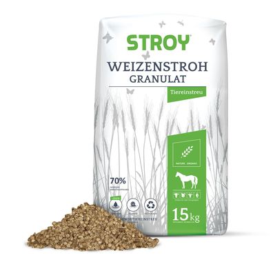 STROY Strohgranulat Einstreu 15kg x 2 Sack 30kg