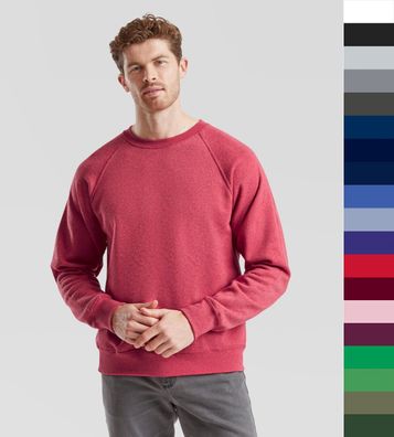 3er Pack FRUIT OF THE LOOM Herren Pullover Raglan Sweatshirt dick 62-216-0 NEU