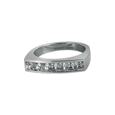 AUS Retoure* - Jacques Lemans Ring Edelstahl mit Swarovski-Steinen S-R46B