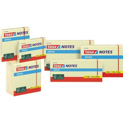 tesa Office Notes Haftnotizen, 50 x 40 mm, gelb