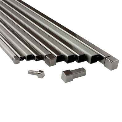 Quadrat Edelstahlschiene Profil Fliesenschiene Edelstahl V2A L250cm H6-12mm