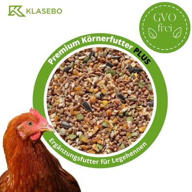 25 kg Premium Körnerfutter PLUS Geflügelfutter für Hühner, Gänse, Enten