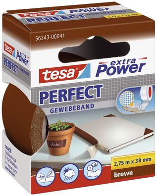 tesa® 56343-00041-03 Gewebeklebeband extra Power Perfect - 2,75 m x 38 mm, braun