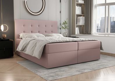 FURNIX Polsterbett mit Bettkasten Presitto 160x200 Boxspringbett CO14 Rosa