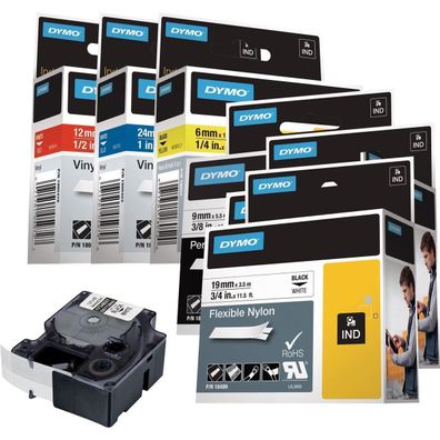 DYMO Schriftbandkassette Rhino ID1 18444 12mmx55m sw auf ws