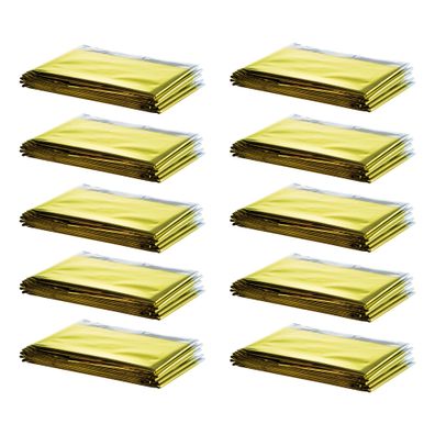 10 x Rettungsdecke 210 x 160 cm Gold/Silber Notfalldecke Rettungsfolie