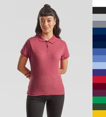 Fruit of the Loom Damen dünnes Poloshirt Polo Mischgewebe 63-212-0 NEU