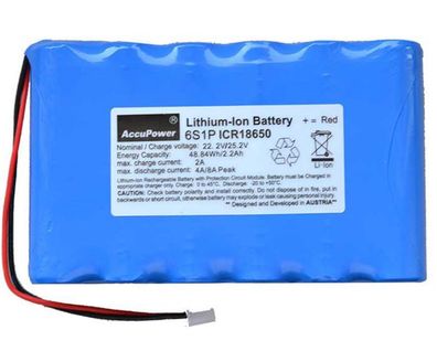 AccuPower - Lithium Akku 6S1P - 22,2 Volt 2200mAh 48,40Wh Li-Ion