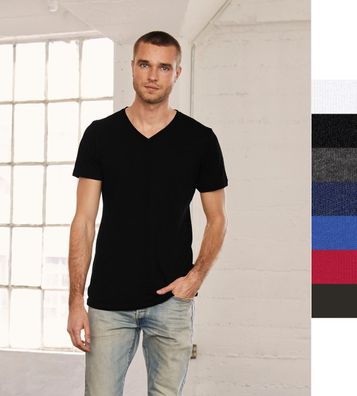 20er Pack Herren Damen Jersey V-Neck T-Shirt Bella+Canvas Baumwolle S-2XL 3005