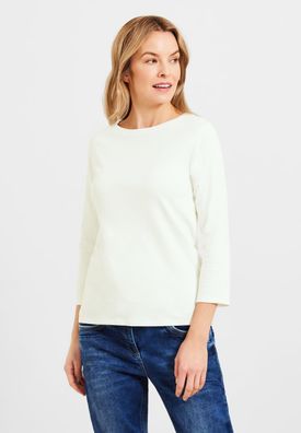 Cecil Basic Shirt in Unifarbe in Vanilla White