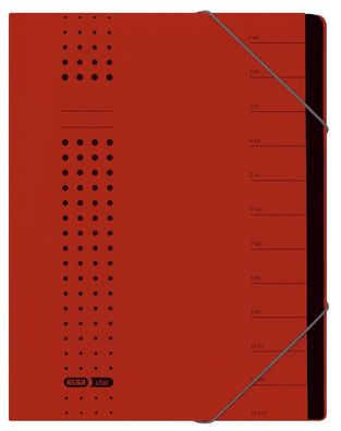 Elba 400001993 Ordnungsmappe chic - 12 Fächer, A4, Karton (RC), 450 g/qm, rot