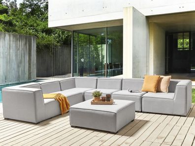 XL Designer Lounge Amarillo Gartenmöbel Sitzgruppe Couch hellgrau Terrasse Wohnzimmer