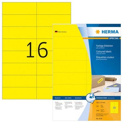 HERMA Universal-Etiketten Special, 105 x 37 mm, gelb