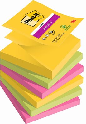 Post-it® SuperSticky R330-6SS-CARN Haftnotizblock Z-Notes Carnival - 76 x 76 mm,