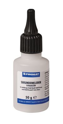 Sekundenkleber schlagzäh 50g schwarz Flasche PROMAT Chemicals