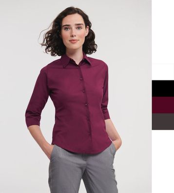 Russell Europe Damen Bluse körperbetont 3/4 Arm pflegeleicht R-946F-0 NEU