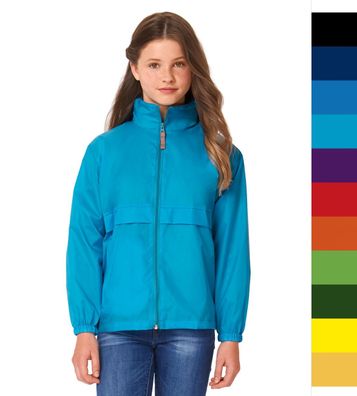 B&C Kinder Windbreaker verstaubar Fair Wear in 11 Farben JK950 Sirocco NEU