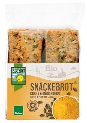 Bohlsener Mühle 3x Snäckebrot Curry & Kürbiskern 200g