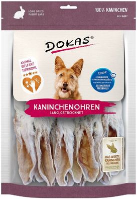 DOKAS - Kaninchenohren mit Fell getrocknet lang (1 x 180g)