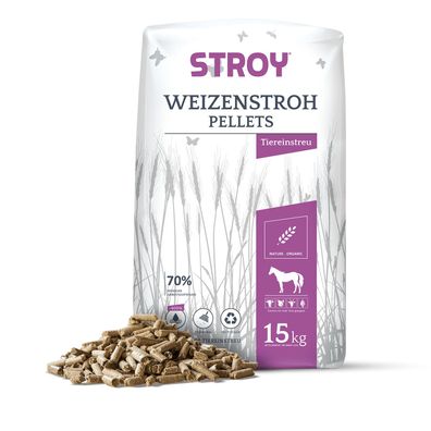 STROY Strohpellets Einstreu 15kg x 2 Sack 30kg