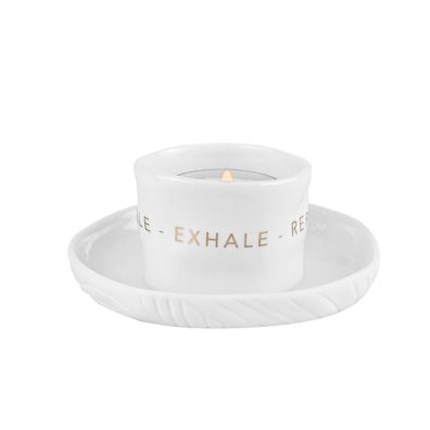 Zen Spirit Kerzenständer "Inhale Exhale Repeat" Ø 9 cm Teelichthalter - Räder Design