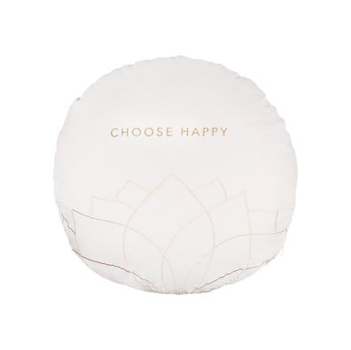 Zen Spirit Kissen rund "Choose happy" Zierkissen Ø 50cm - Räder Design