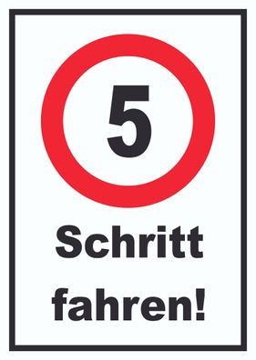 Schritt fahren 5 km/h Schrittgeschwindigkeit Schild