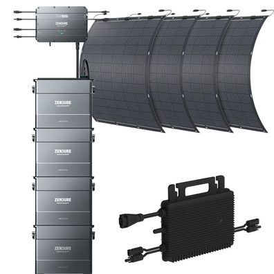 Zendure SolarFlow2000 4x AB2000 + Wechselrichter + 4x 210W Solarpanel 0% MwSt