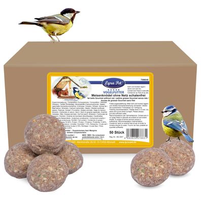 50 - 200 Stk. Lyra Pet® Gourmet Meisenknödel schalenfrei ohne Netz à 80 g