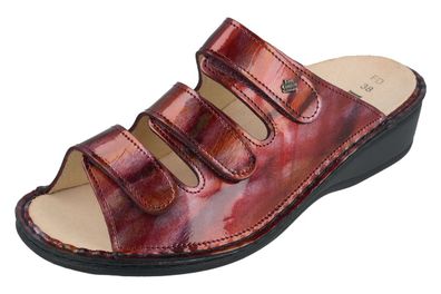 FINN Comfort Pisa Damen Pantolette rot amarone Tropez Lackleder