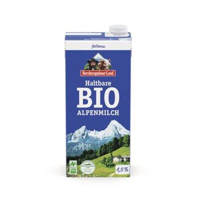 Berchtesgadener Land Bio 6x Haltbare Bio-Alpenmilch 1,5% Fett NL-Fair 1l