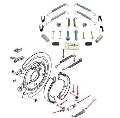 hinten Montagesatz Handbremsbacken Ram 1500 Bj:02-24 (Gen.3 & Gen.4) (nur 5-Loch