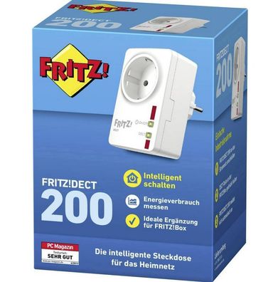 FRITZ! 20002572 DECT 200 Funk-Schalt- und Messsteckdose Innenbereich, weiß