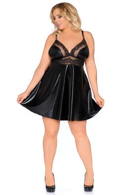 Andalea Schwarzes Wetlook Babydoll Z/5001 - (38/40,42/44,46/48,50/52,54/56)