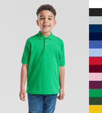 Fruit of the Loom Kinder Polo Shirt in 12 Farben 104-164 63-417-0 NEU