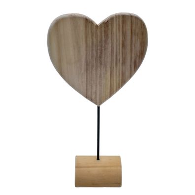 Holz Herz Aufsteller natur - 37 cm - Tisch Fenster Deko Figur Valentinstag Liebe