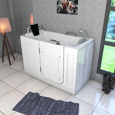 Sitzbadewanne Senioren Wanne Sitzwanne mit Tür S07-TH-B-L 140x76cm