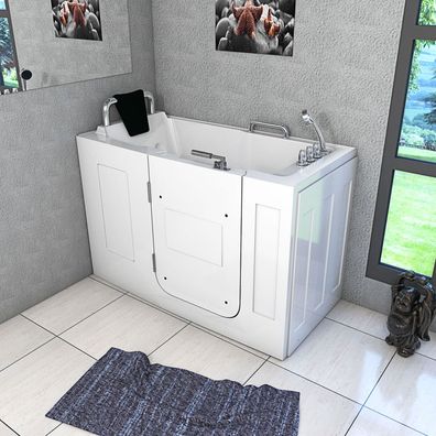 Sitzbadewanne Senioren Wanne Sitzwanne mit Tür S07-TH-A-L 76x140cm