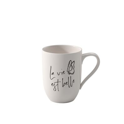 Villeroy & Boch Statement Becher mit Henkel La vie est belle Premium Porcelain