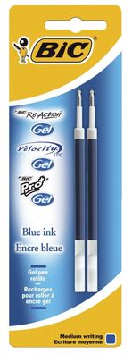 BiC® 862229 Gel-Mine - dokumentenecht, Metallspitze 0,35 mm, blau, 2er Pack