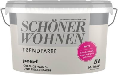 5L Schöner Wohnen -Trend Wandfarbe matt Pearl