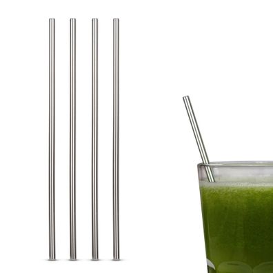 4er Pack Trinkhalme Edelstahl 21cm Strohhalm Cocktail Party Nachhaltig Halm