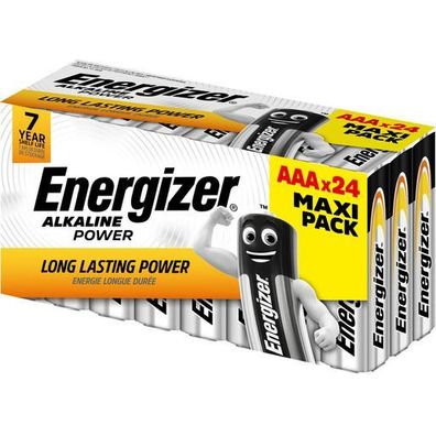 Energizer E303271700 Batterie Power Micro AAA 1,5V, weiß/gelb, 24 Stück