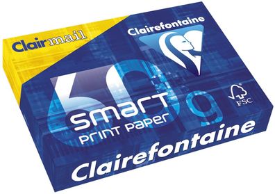 Clairefontaine 2100011326 Smart Print Paper - A4, 60 g/qm, weiß, 500 Blatt