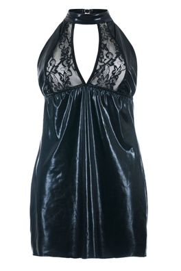 Andalea Schwarzes Wetlook Chemise SB/1001 Sexy Base Kollektion by Andalea - (38/40