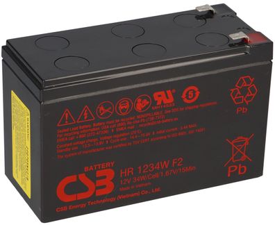 CSB Bleiakku 12V 8,4Ah HR 1234W F2 12V 34W 1,67V/15Min AGM Blei Accu Hochstrom