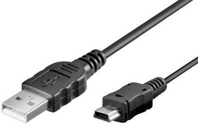 Goobay 46712 Mini USB Sync- und Ladekabel, Schwarz, 1 m - USB 2.0-Stecker (Typ A)