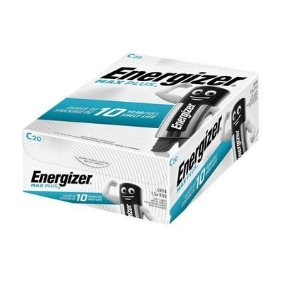 Energizer E301324104 Batterie Max Plus Baby C 1,5V, weiß/blau, 20 Stück