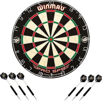 Winmau Dartboard Original Blade 6 + 2 Steeldart Sets Broadside Brass | Dartscheibe